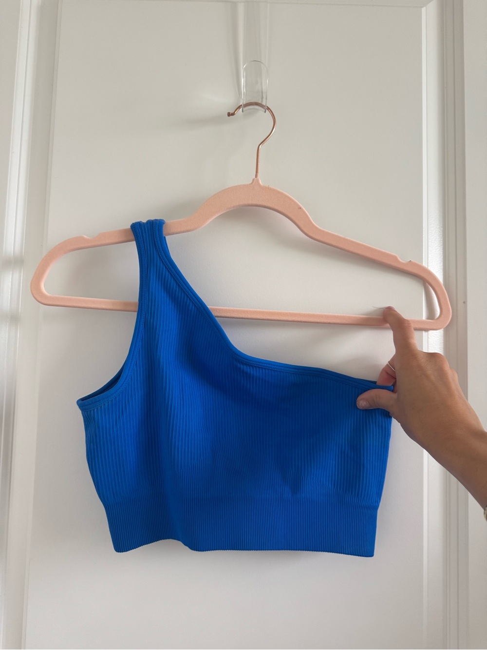 One-Shoulder Sports Bra - Bright Blue